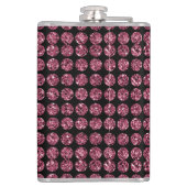  Elegantie Roze Diamanten Edelsteen Patroon Monogr Heupfles (Achterkant)