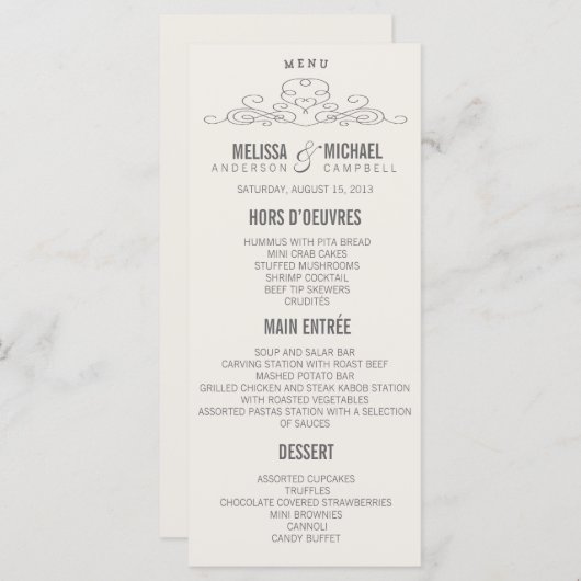  ELEGANTIE | TROUWMENU MENU (Voorkant / Achterkant)