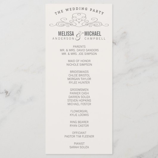 ELEGANTIE | TROUWPROGRAMMA PROGRAMMA (Achterkant)