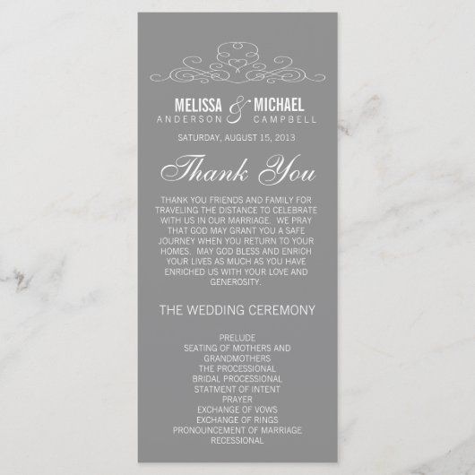  ELEGANTIE | TROUWPROGRAMMA PROGRAMMA (Voorkant)