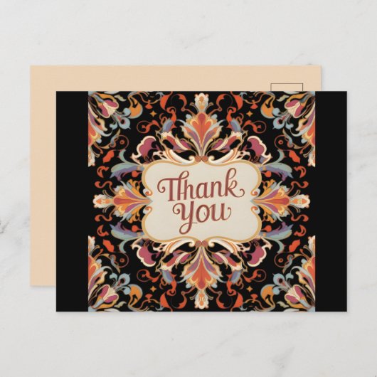 elegantie van dank u briefkaart (Voorkant / Achterkant)