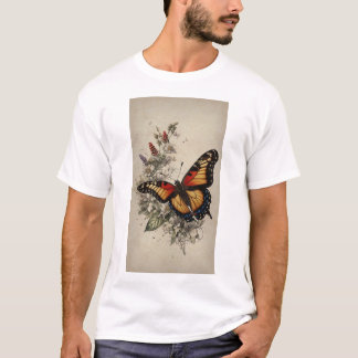 Elegantie van de natuur: levensechte vlinderillust t-shirt