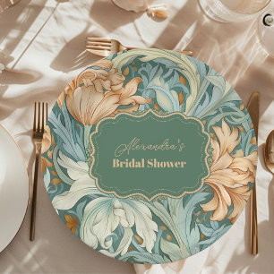 Elegantie William Morris Floral Bridal Papieren Bordje