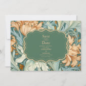 Elegantie William Morris Floral Wedding Save The Date (Voorkant)