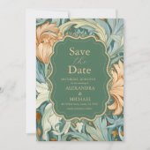 Elegantie William Morris Floral Wedding Save The Date (Voorkant)