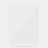 Elegantie Witte Boog Bruiloft Welkom Acryl Bord (Voorkant)