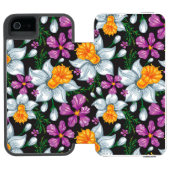 Elegantiepatroon met narcosememblastrijen 2 incipio iPhone portemonnee hoesje (Agenda Open)