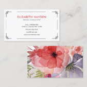 Élégants Cartes de visite floraux (Devant / Derrière)