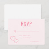 Élégants Cœurs RSVP Rose (Devant / Derrière)