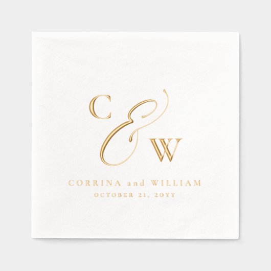 Élégants considérants simples noms date mariage (Recto)