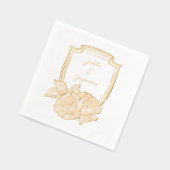 Élégants Couples de crête florale Nom et Mariage D (Gauche)