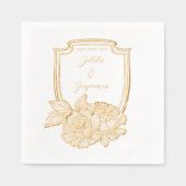 Élégants Couples de crête florale Nom et Mariage D (Recto)