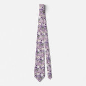 Élégants Cravates floraux violets et blancs (Devant)