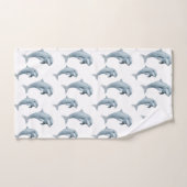 Élégants dauphins mignons modernes sur fond blanc (Serviette à main)