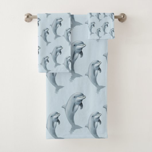 Élégants dauphins mignons modernes sur fond bleu c (En situation)