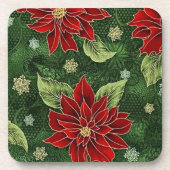 Élégants Dessous de verre de Noël Poinsettia (Devant)
