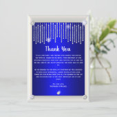 Elégants diamants et perles Mariage bleu Merci (Debout devant)