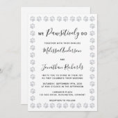 Élégants Empreintes de pattes Faire-part de mariag (Devant / Derrière)