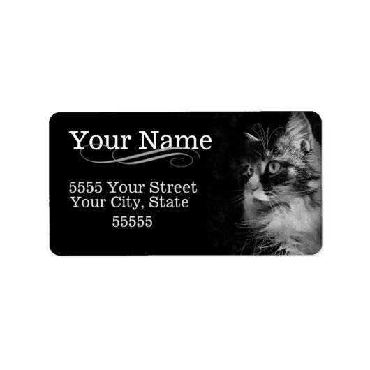 Élégants Étiquettes de adresse de chats (Devant)