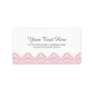Élégants Étiquettes de adresse de dentelle rose