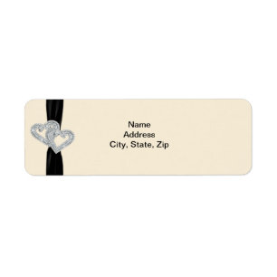 Élégants Étiquettes de adresse de ruban noir diama