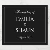 Élégants Étiquettes de liqueur noir et blanc (Étiquettes simples)