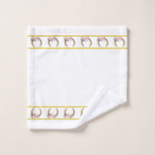 Élégants, fers à cheval dorés avec des fleurs sur (Gant de toilette)