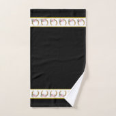 Élégants fers à cheval dorés sur fond noir et blan (Serviette à main)