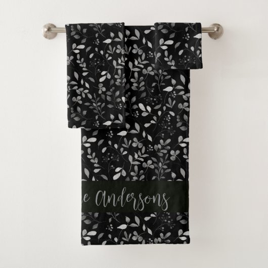 Élégants Feuilles d'argent Imprimer sur le nom de  (En situation)