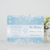 Élégants flocons blancs sur le programme de mariag (Debout devant)