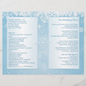 Élégants flocons blancs sur le programme de mariag (Dos)