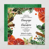 Élégants Invitations de Noël Floral (Devant / Derrière)