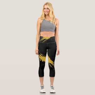 Élégants leggings noirs capri taille haute Active 