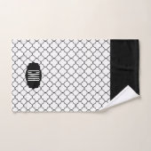 Élégants Motifs de Quatrefoil noir et blanc (Serviette à main)