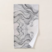 Élégants motifs marbre gris blanc argent chic (Serviette à main)