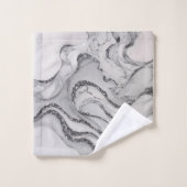 Élégants motifs marbre gris blanc argent chic (Gant de toilette)