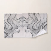 Élégants motifs marbre gris blanc argent chic (Serviette à main)