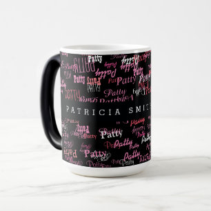 élégants noms roses typographie black mug pour ell