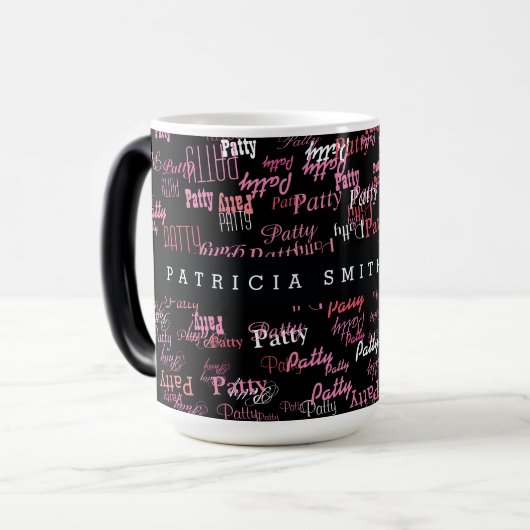 élégants noms roses typographie black mug pour ell (Devant gauche)