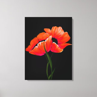 Élégants pépites de Tangerine sur toile noire