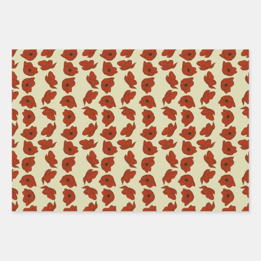 Élégants Pépites Rouges Avec De Mignons Feuilles V (Devant 2)