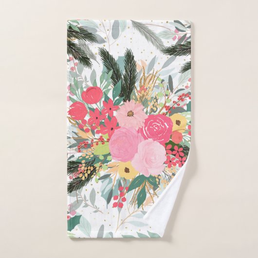 Élégants points de Parties scintillant florale et  (Serviette à main)