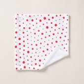 Élégants Pois modernes - Customise rouge BG (Gant de toilette)