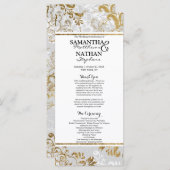 Élégants programmes d'argent or et de fleurs grise (Devant / Derrière)