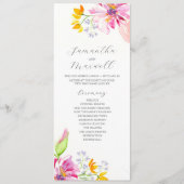 Élégants programmes de cérémonie de mariage Floral (Devant)