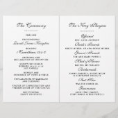 Élégants programmes de cérémonie de Mariage noir e (Dos)