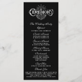 Élégants programmes de cérémonie de Mariage noir e (Dos)
