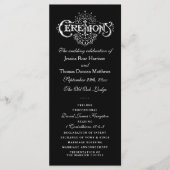Élégants programmes de cérémonie de Mariage noir e (Devant)