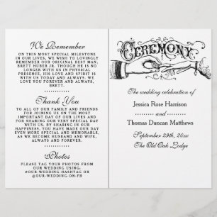 Élégants programmes de cérémonie de Mariage noir e