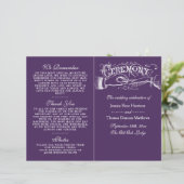 Élégants Programmes De Cérémonie De Mariage Violet (Debout devant)